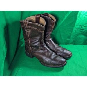 Ariat Heritage Roper Cowboy Western Distressed Brown Leather Boots Size 9